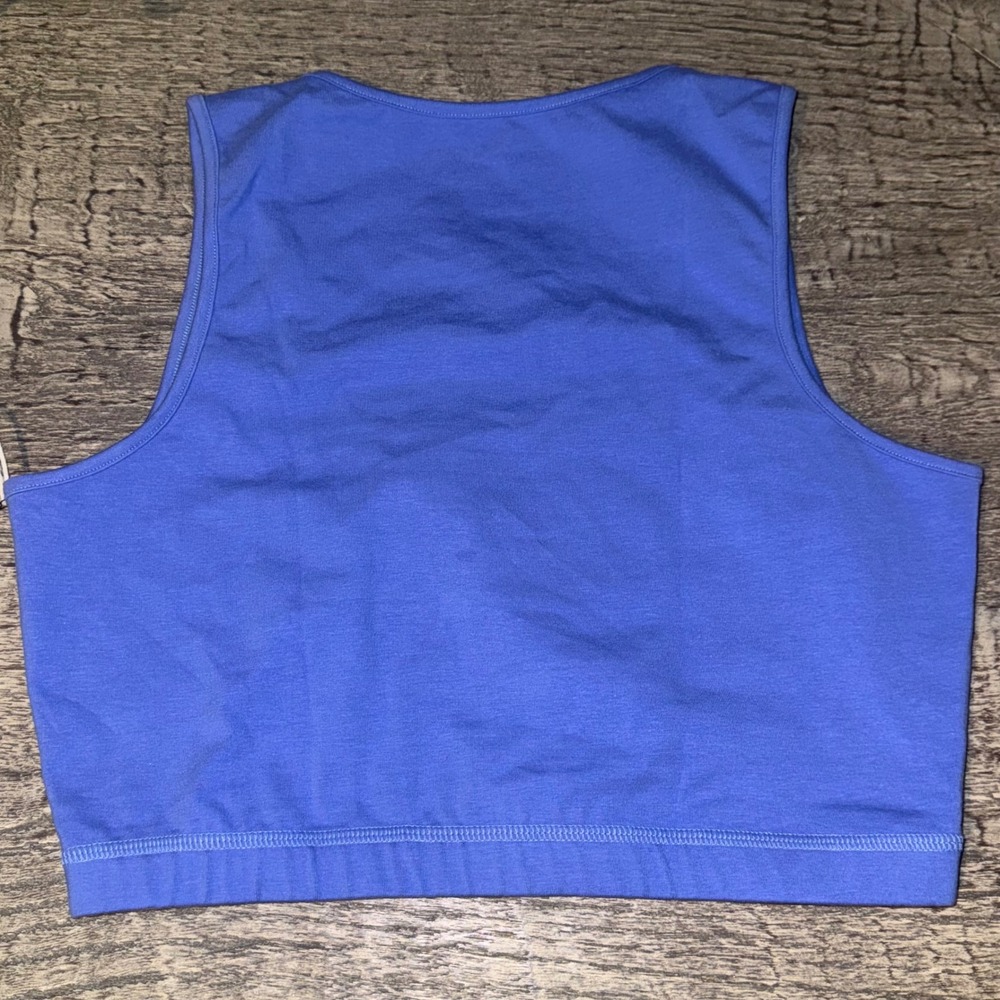 Minimalist Lezat Sara Bra Sports Top Amparo Blue Organic Cotton Crop Tank Large - Picture 3 of 6